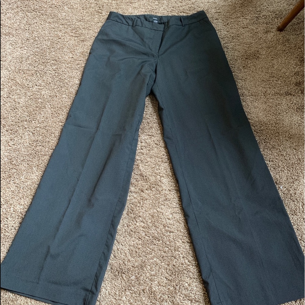 Alfani Black Pinstriped Wide Leg Slacks